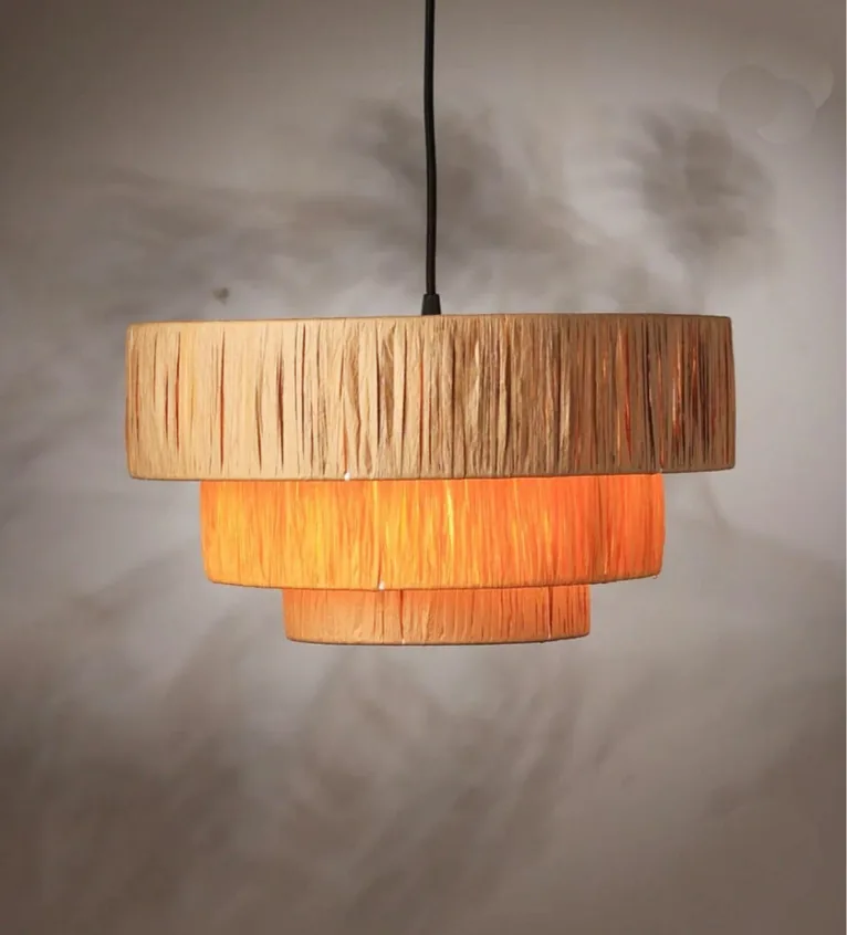 Raffia Drum Pendant — Lighting