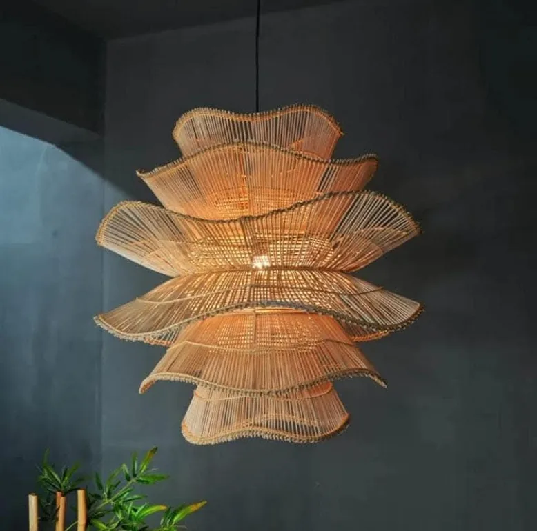 Rattan Flower Pendant — Lighting